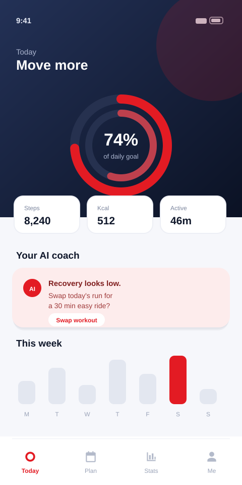 Fitness coach — Health · Mobile interface designed and built by CodeKrypt